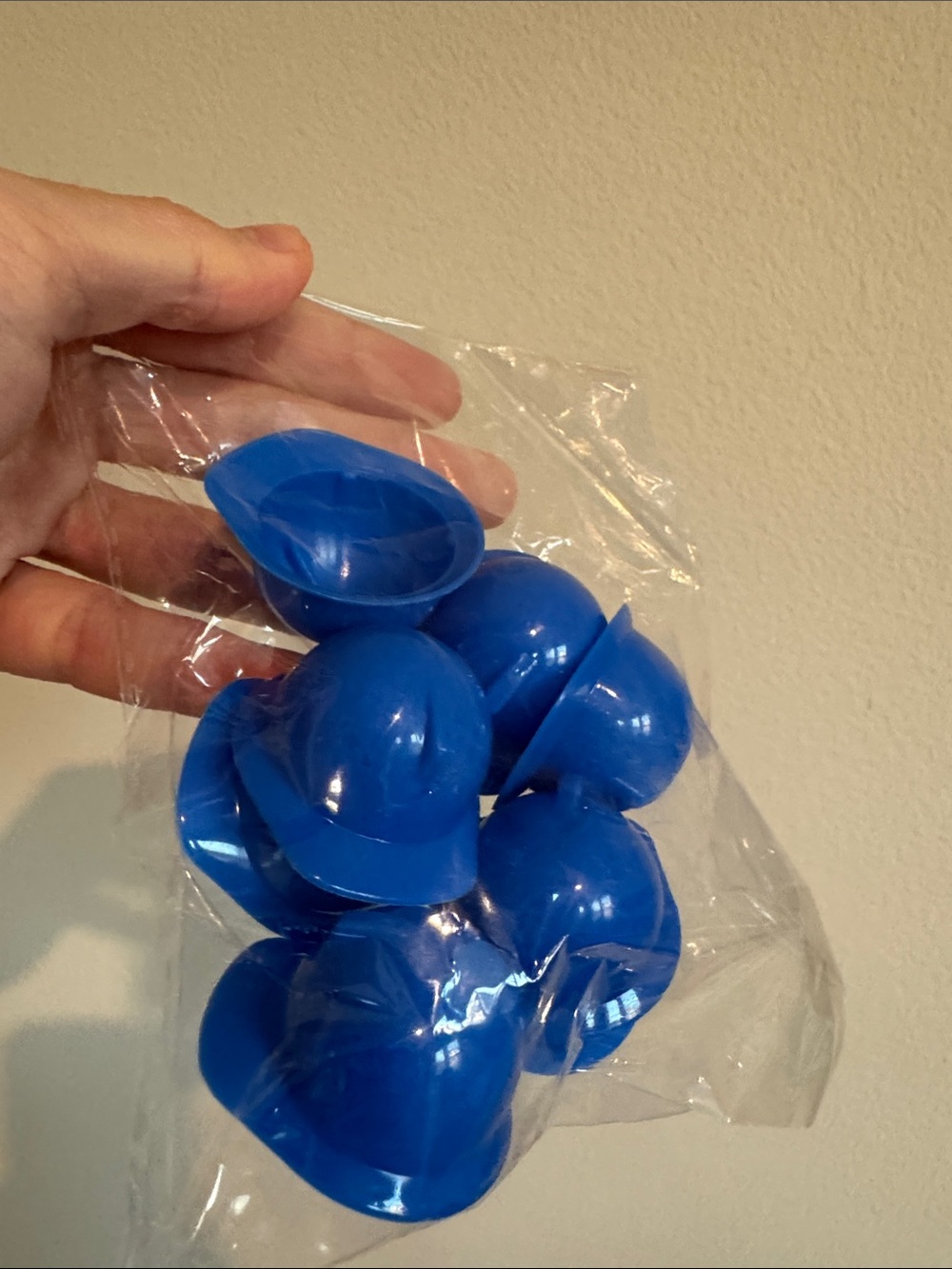 Pack of Blue Plastic Hard Hats